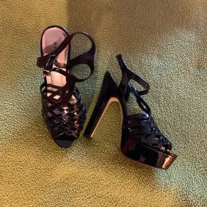 Madden Girl Black Strapped Platform Stilettos